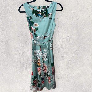 Spring Floral A-line sleevless swing dress Size S by owin